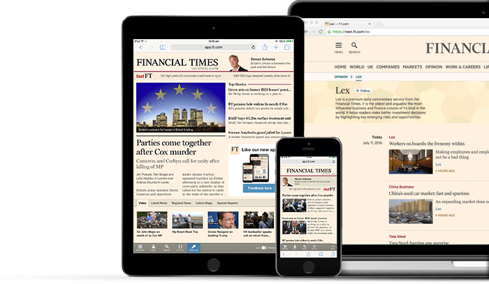 Various devices showing FT content